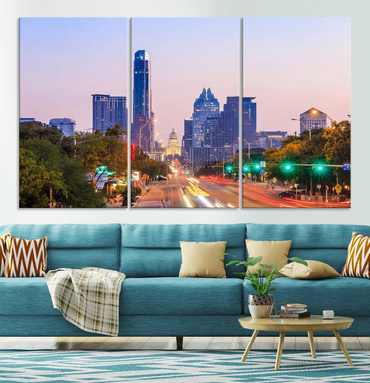 Austin City Photo Print Framed Large Canvas Wall Art Print Skyline Artwork