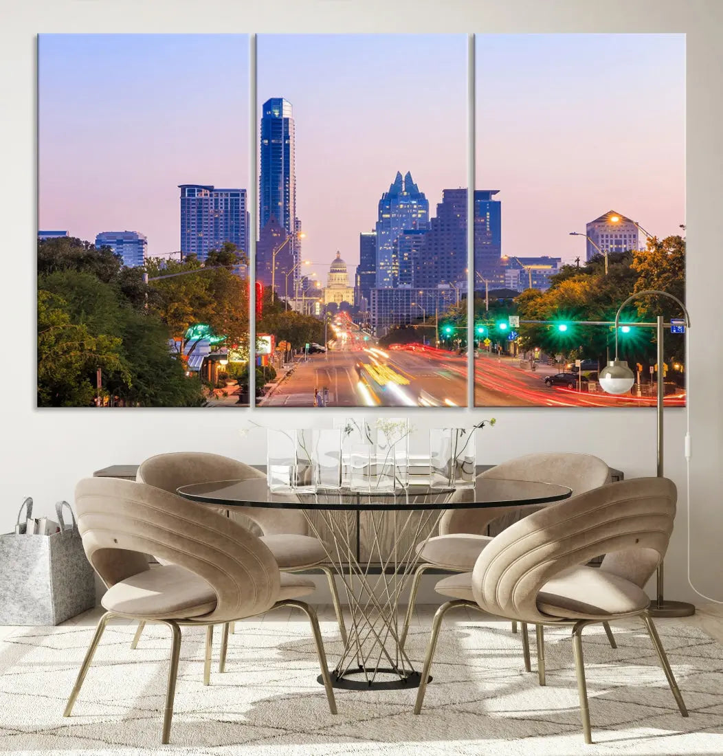 Austin City Photo Print Framed Large Canvas Wall Art Print Skyline Artwork