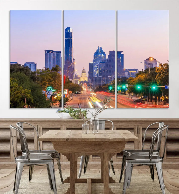 Austin City Photo Print Framed Large Canvas Wall Art Print Skyline Artwork