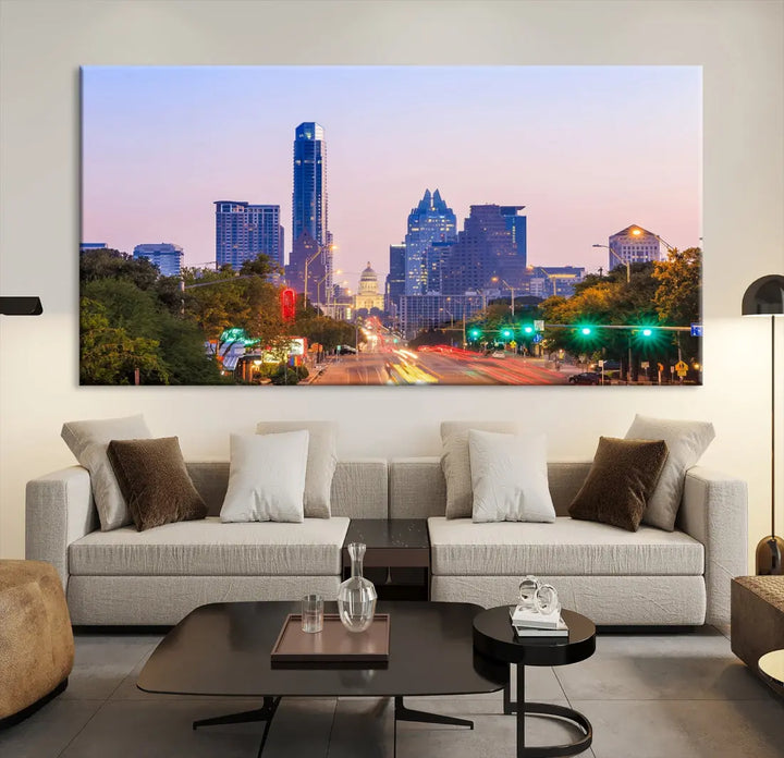 Austin City Photo Print Framed Large Canvas Wall Art Print Skyline Artwork