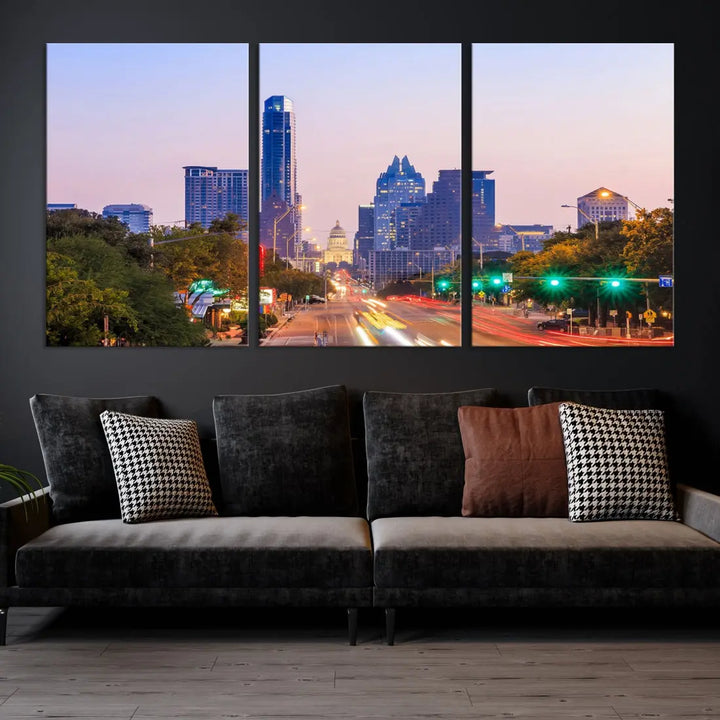 Austin City Photo Print Framed Large Canvas Wall Art Print Skyline Artwork