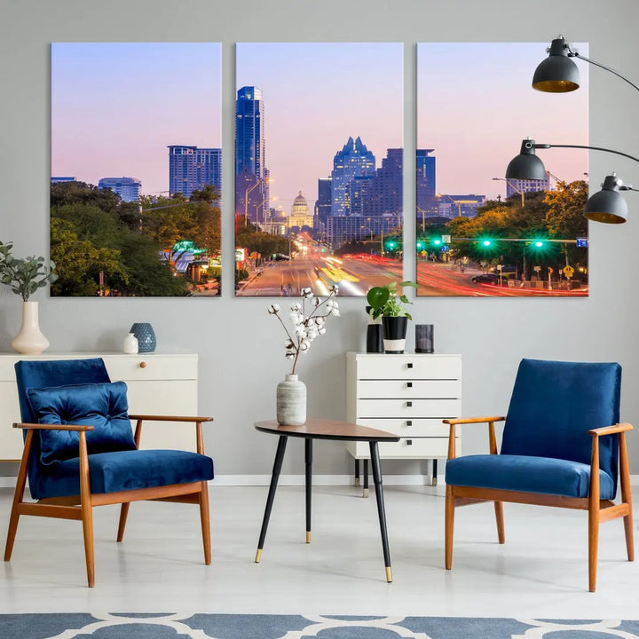 Austin City Photo Print Framed Large Canvas Wall Art Print Skyline Artwork