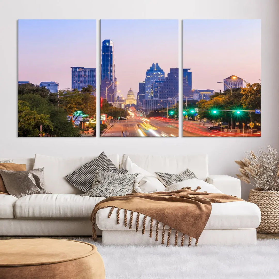 Austin City Photo Print Framed Large Canvas Wall Art Print Skyline Artwork