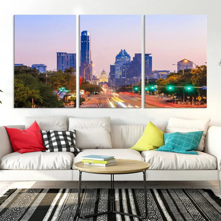 Austin City Photo Print Framed Large Canvas Wall Art Print Skyline Artwork