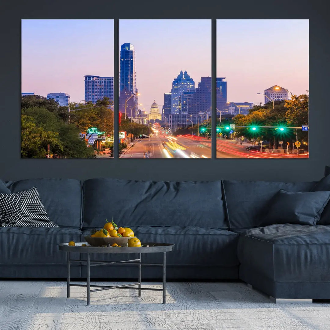 Austin City Photo Print Framed Large Canvas Wall Art Print Skyline Artwork