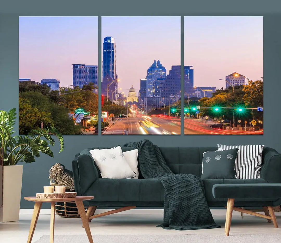 Austin City Photo Print Framed Large Canvas Wall Art Print Skyline Artwork