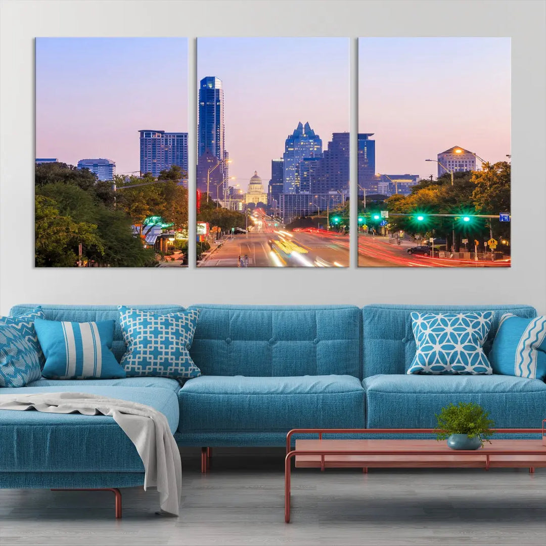 Austin City Photo Print Framed Large Canvas Wall Art Print Skyline Artwork