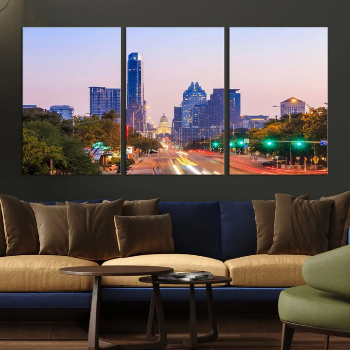 Austin City Photo Print Framed Large Canvas Wall Art Print Skyline Artwork