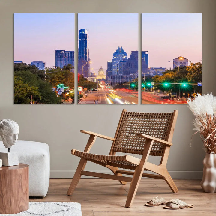 Austin City Photo Print Framed Large Canvas Wall Art Print Skyline Artwork