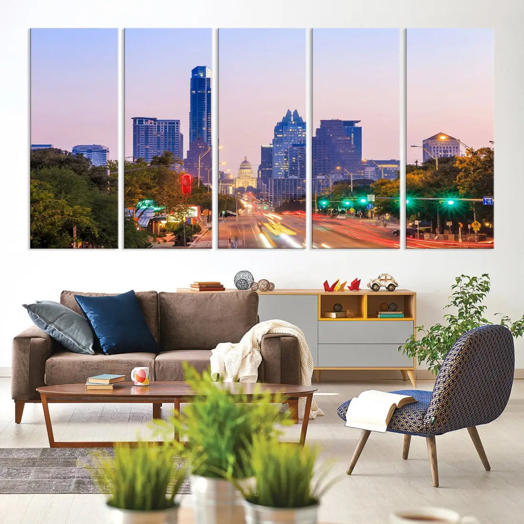 Austin City Photo Print Framed Large Canvas Wall Art Print Skyline Artwork