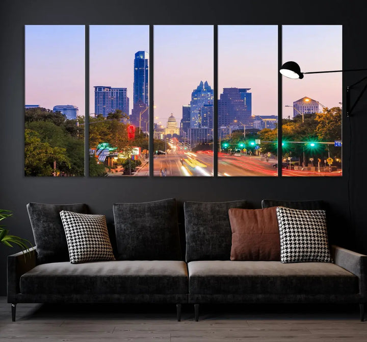 Austin City Photo Print Framed Large Canvas Wall Art Print Skyline Artwork