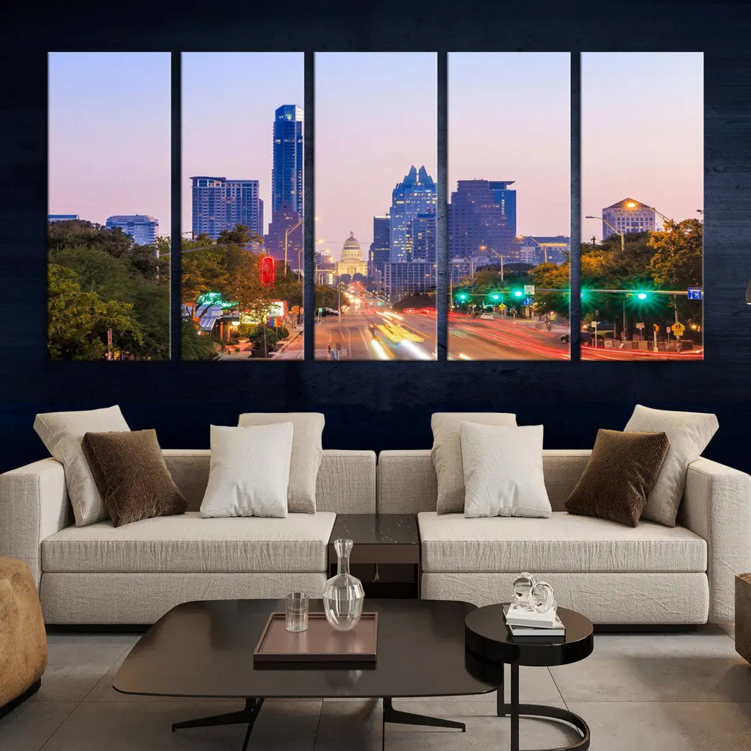 Austin City Photo Print Framed Large Canvas Wall Art Print Skyline Artwork