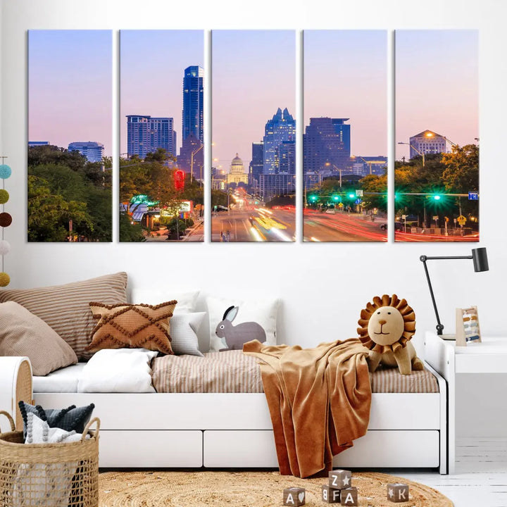 Austin City Photo Print Framed Large Canvas Wall Art Print Skyline Artwork