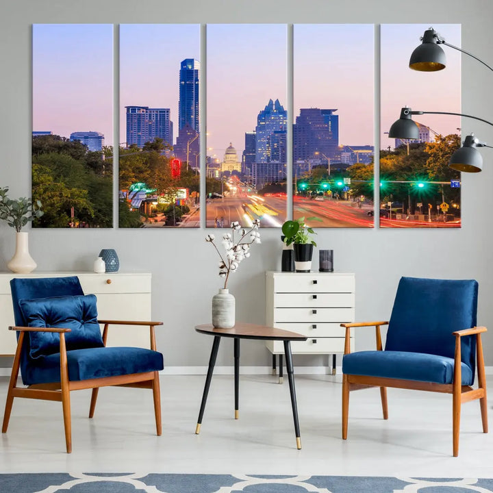 Austin City Photo Print Framed Large Canvas Wall Art Print Skyline Artwork