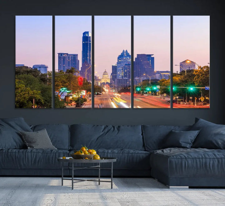 Austin City Photo Print Framed Large Canvas Wall Art Print Skyline Artwork