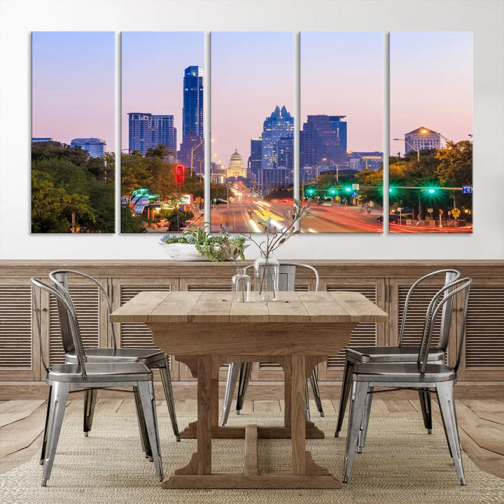 Austin City Photo Print Framed Large Canvas Wall Art Print Skyline Artwork