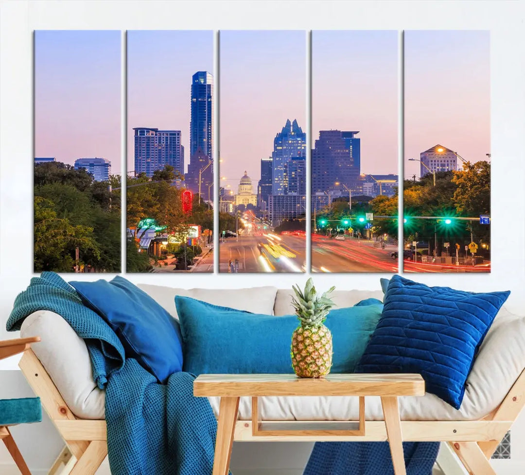 Austin City Photo Print Framed Large Canvas Wall Art Print Skyline Artwork