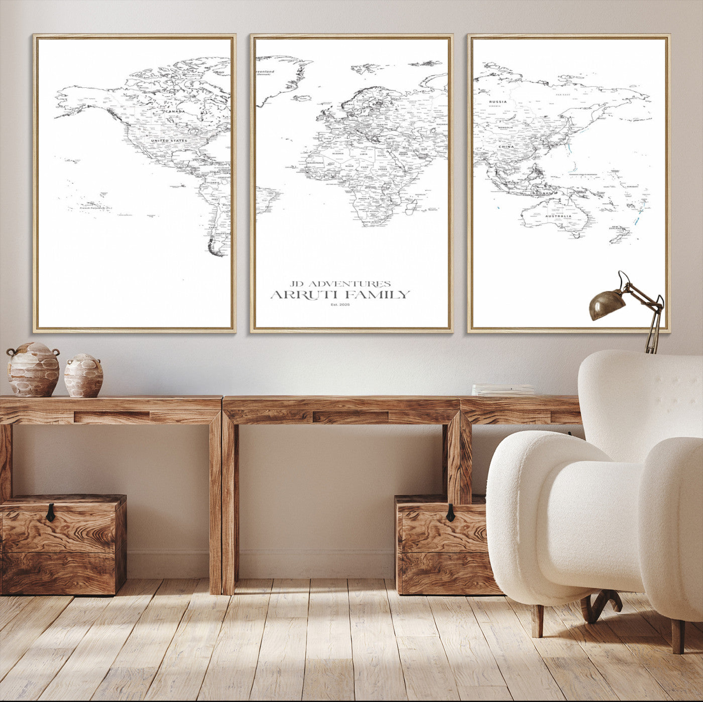 23223-MGV-CV-36X24-Push Pin World Map Canvas Print – Framed Wall Art for Couples to Track Their Travels – Anniversary Gift or Home Adventure Decor
