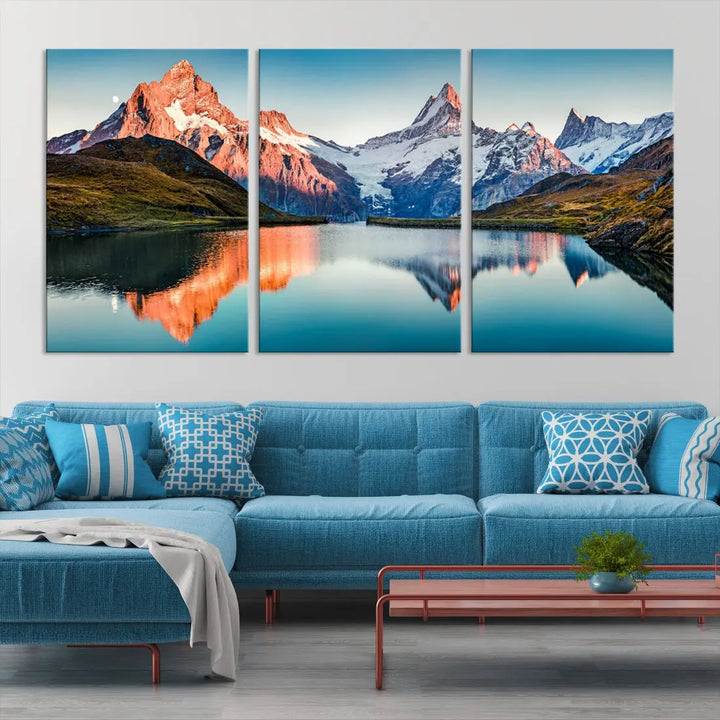 Bachalpsee Lake Switzerland Landscape Wall Art Canvas Print Wall Decor