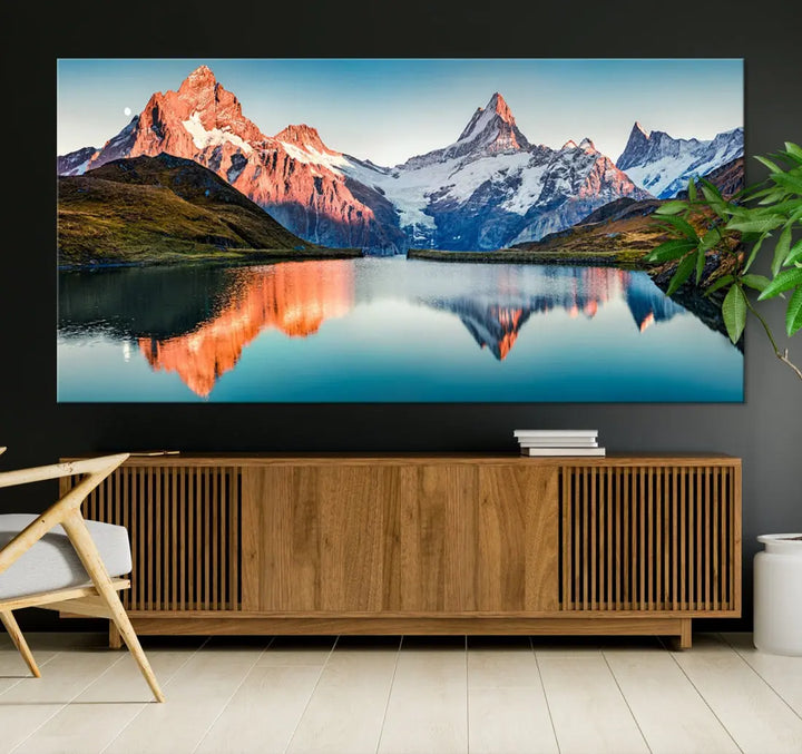 Bachalpsee Lake Switzerland Landscape Wall Art Canvas Print Wall Decor