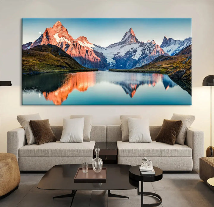 Bachalpsee Lake Switzerland Landscape Wall Art Canvas Print Wall Decor