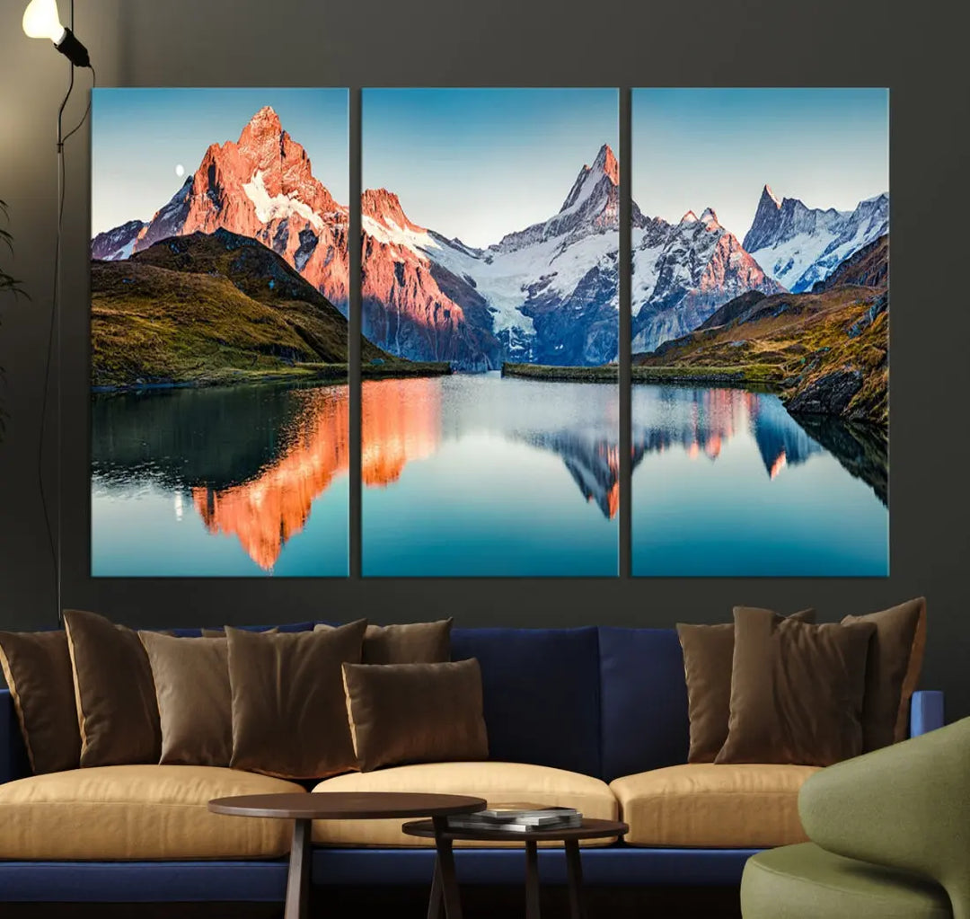 Bachalpsee Lake Switzerland Landscape Wall Art Canvas Print Wall Decor