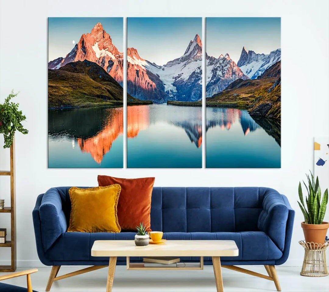 Bachalpsee Lake Switzerland Landscape Wall Art Canvas Print Wall Decor