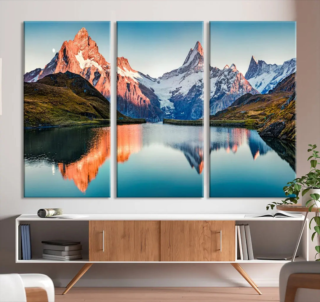 Bachalpsee Lake Switzerland Landscape Wall Art Canvas Print Wall Decor