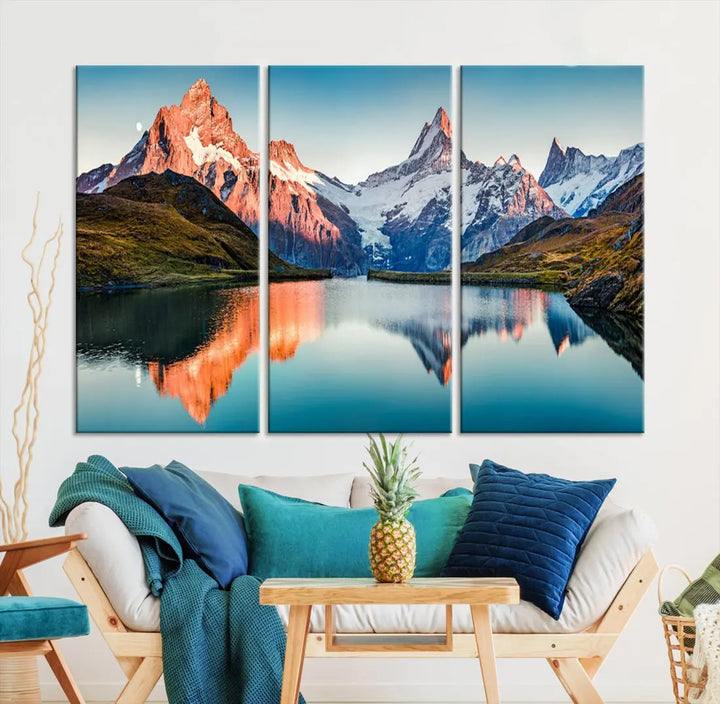 Bachalpsee Lake Switzerland Landscape Wall Art Canvas Print Wall Decor