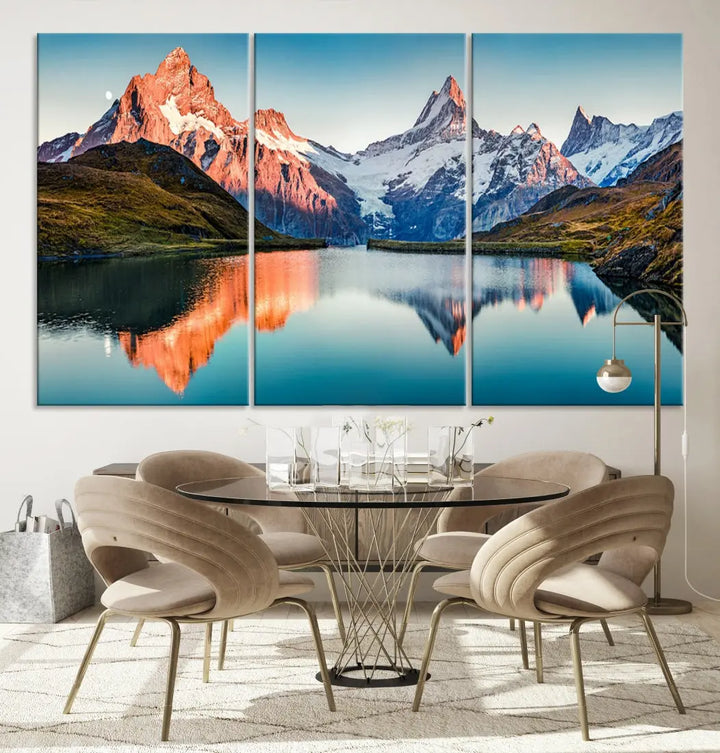 Bachalpsee Lake Switzerland Landscape Wall Art Canvas Print Wall Decor