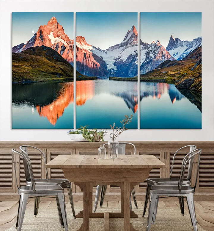 Bachalpsee Lake Switzerland Landscape Wall Art Canvas Print Wall Decor