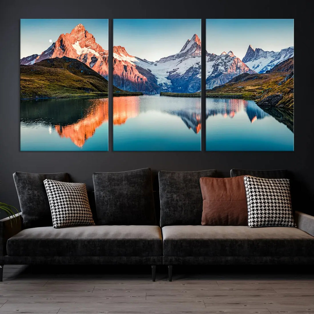 Bachalpsee Lake Switzerland Landscape Wall Art Canvas Print Wall Decor