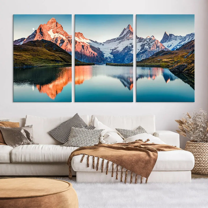 Bachalpsee Lake Switzerland Landscape Wall Art Canvas Print Wall Decor