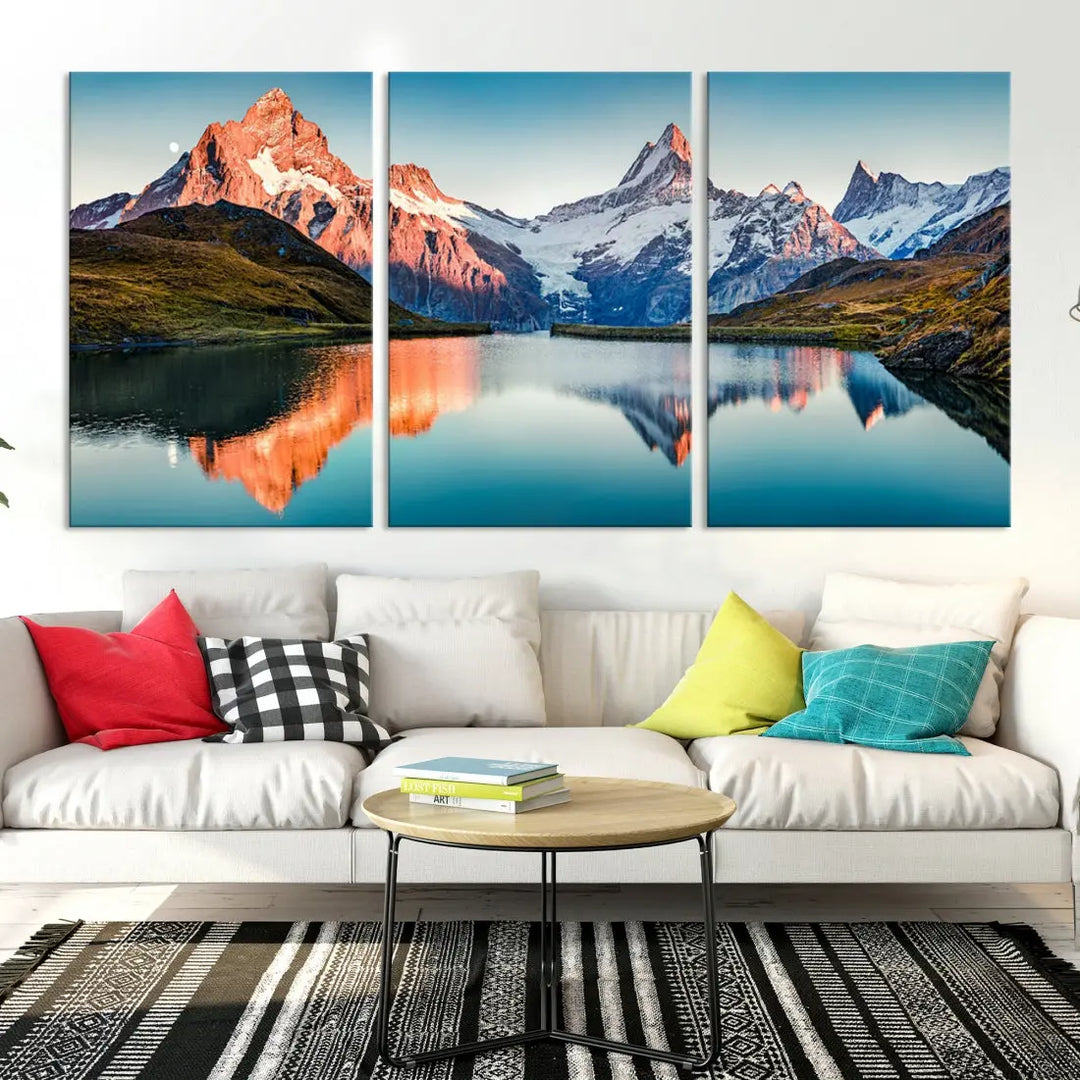 Bachalpsee Lake Switzerland Landscape Wall Art Canvas Print Wall Decor