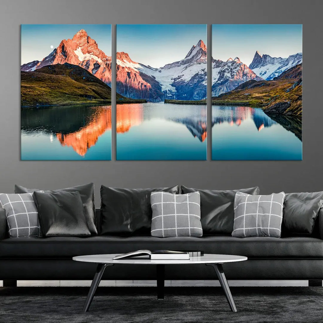 Bachalpsee Lake Switzerland Landscape Wall Art Canvas Print Wall Decor