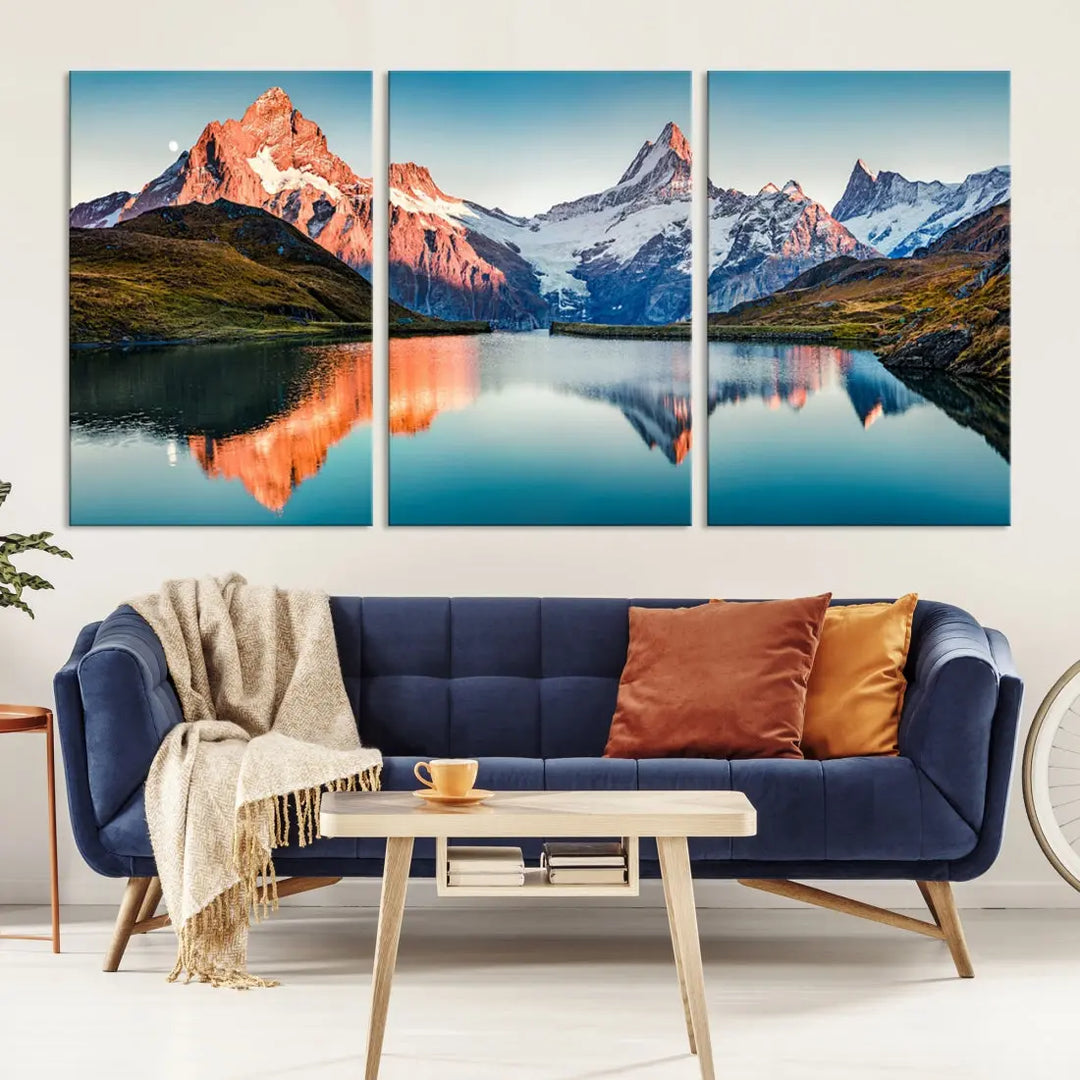 Bachalpsee Lake Switzerland Landscape Wall Art Canvas Print Wall Decor