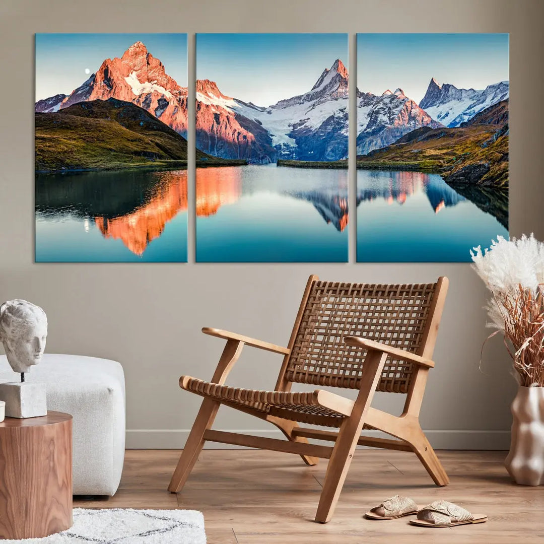 Bachalpsee Lake Switzerland Landscape Wall Art Canvas Print Wall Decor