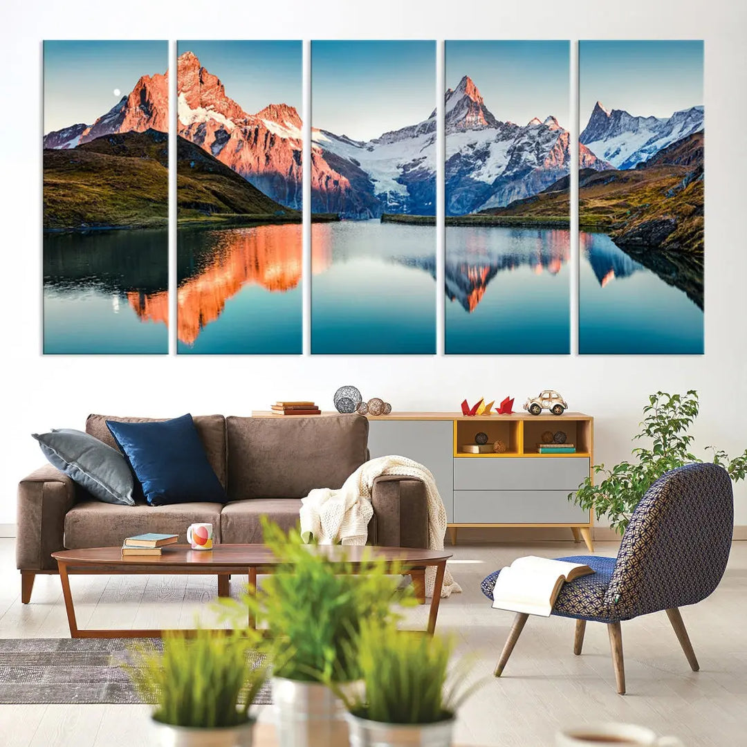 Bachalpsee Lake Switzerland Landscape Wall Art Canvas Print Wall Decor