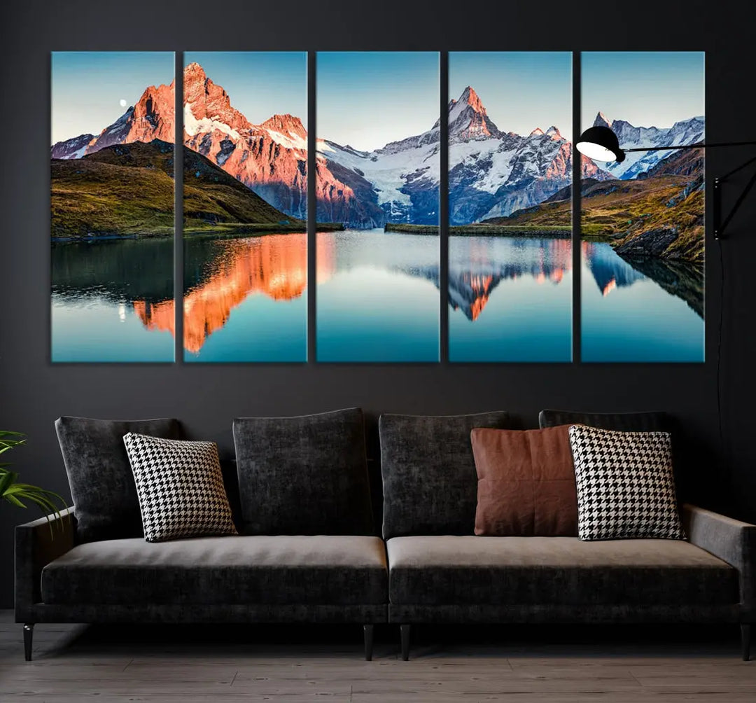 Bachalpsee Lake Switzerland Landscape Wall Art Canvas Print Wall Decor