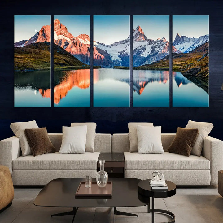 Bachalpsee Lake Switzerland Landscape Wall Art Canvas Print Wall Decor