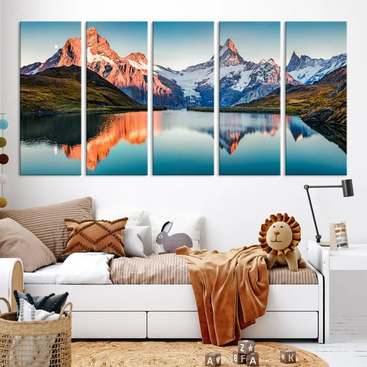 Bachalpsee Lake Switzerland Landscape Wall Art Canvas Print Wall Decor