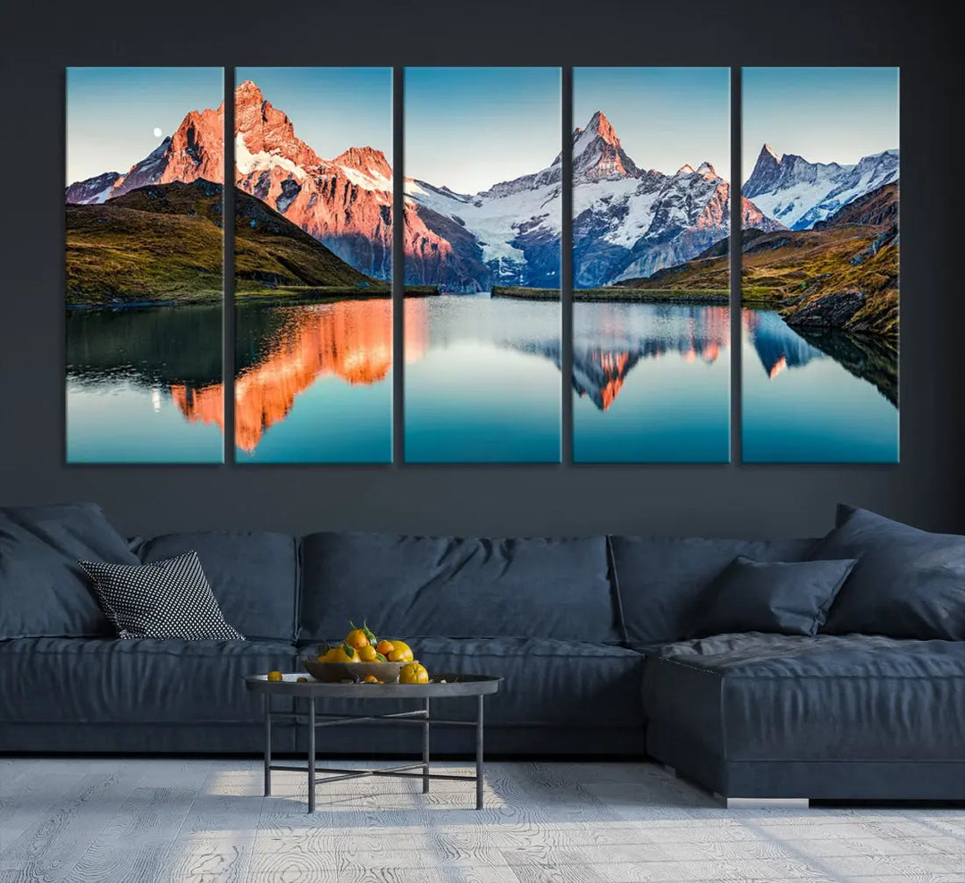 Bachalpsee Lake Switzerland Landscape Wall Art Canvas Print Wall Decor