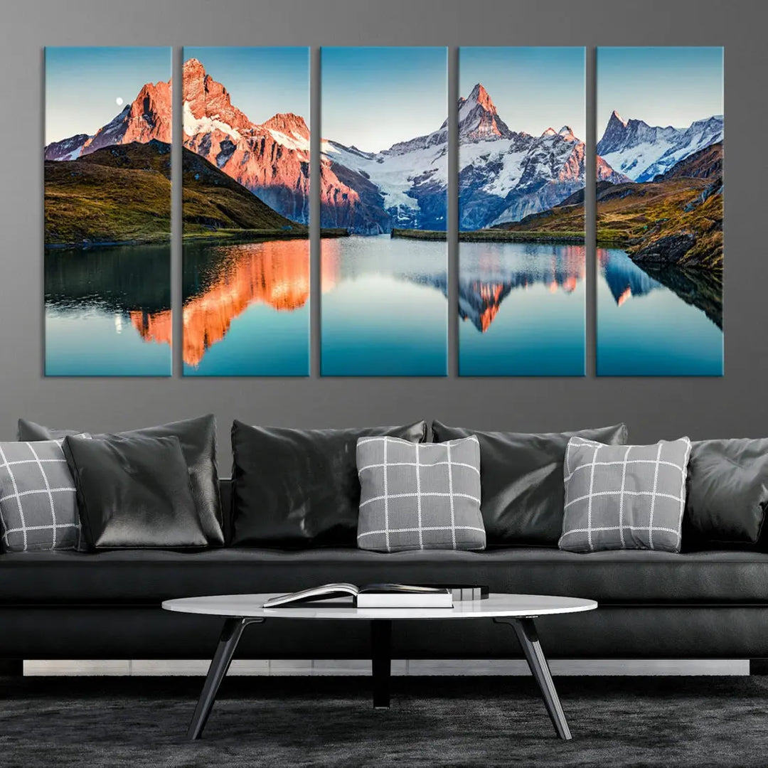 Bachalpsee Lake Switzerland Landscape Wall Art Canvas Print Wall Decor