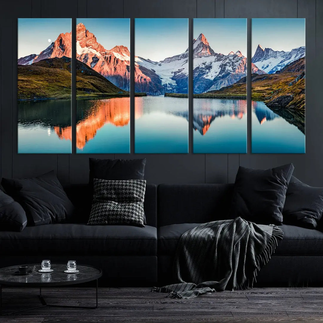 Bachalpsee Lake Switzerland Landscape Wall Art Canvas Print Wall Decor