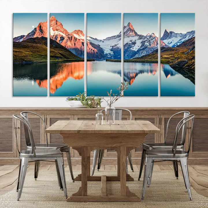 Bachalpsee Lake Switzerland Landscape Wall Art Canvas Print Wall Decor