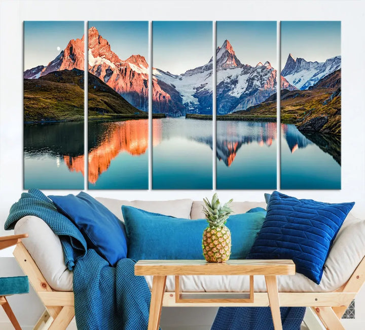 Bachalpsee Lake Switzerland Landscape Wall Art Canvas Print Wall Decor