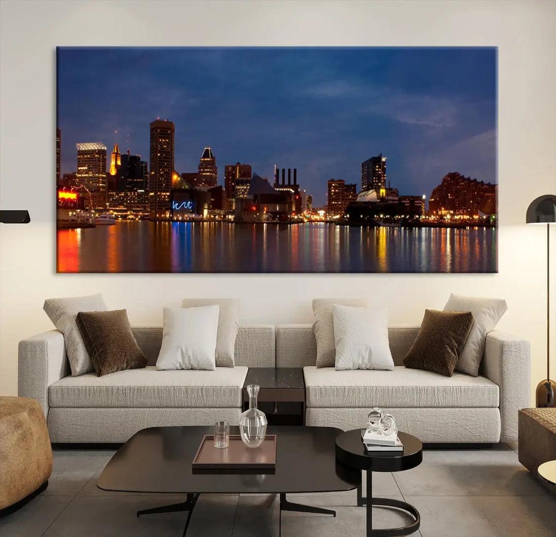 Baltimore City Downtown Skyline Cityscape Large Wall Art Canvas Print