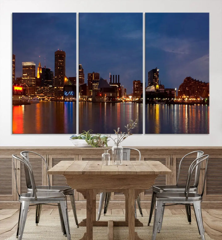 Baltimore City Downtown Skyline Cityscape Large Wall Art Canvas Print