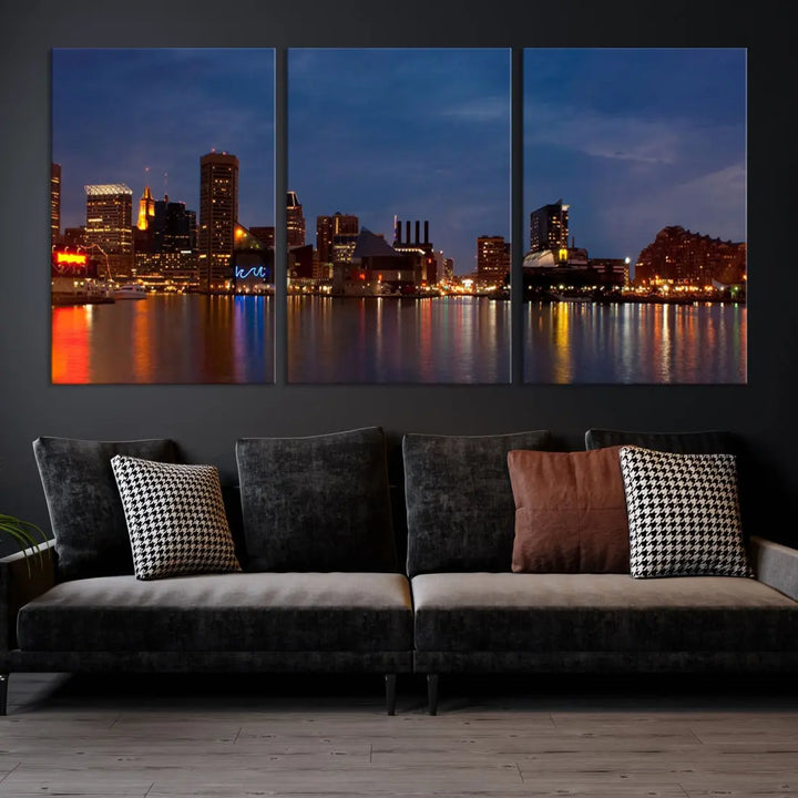 Baltimore City Downtown Skyline Cityscape Large Wall Art Canvas Print