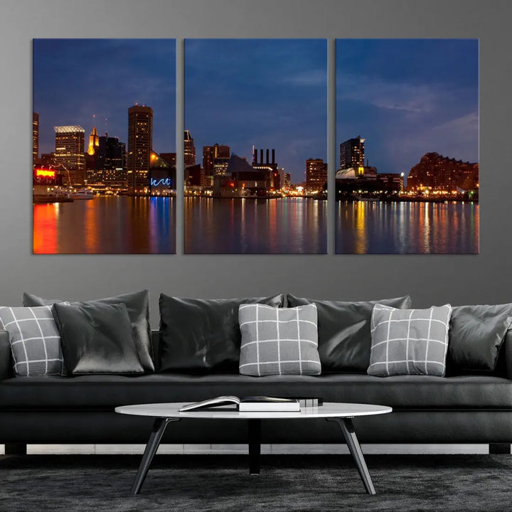 Baltimore City Downtown Skyline Cityscape Large Wall Art Canvas Print